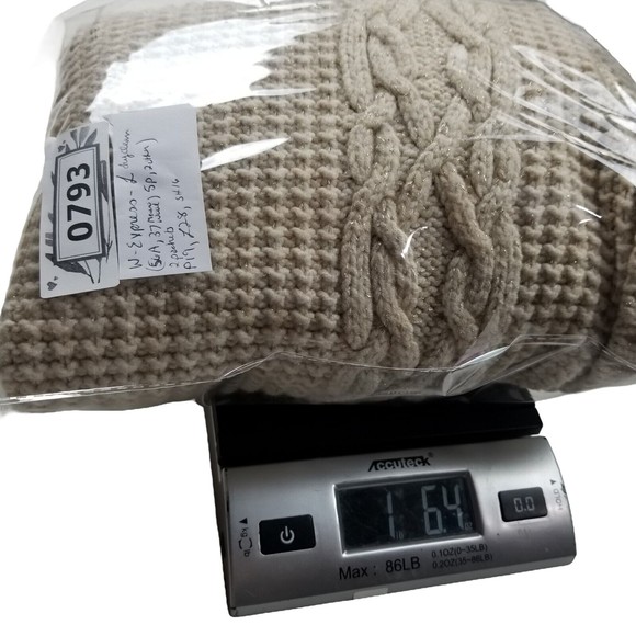 Express Women L Cardigan Sweater Short Sleeve Merino Wool Blnd Chunky Knit Beige - Picture 12 of 12